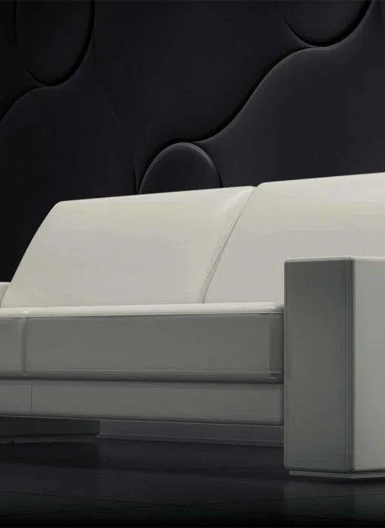 Premium Gypsum Adhesives & Accessories Black feature Wall with white couch